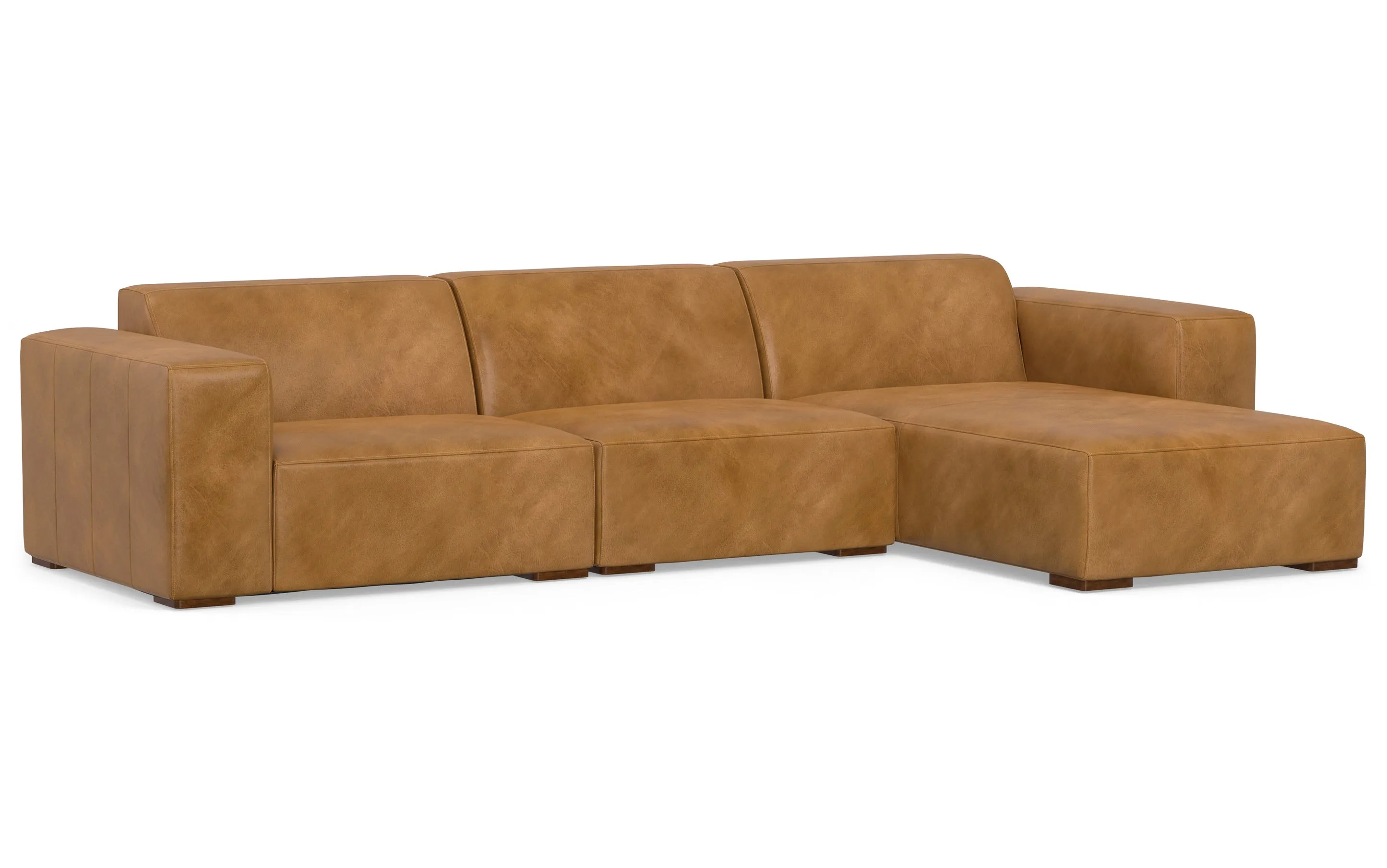 Rex 2 Seater Sofa and Right Chaise in Genuine Leather