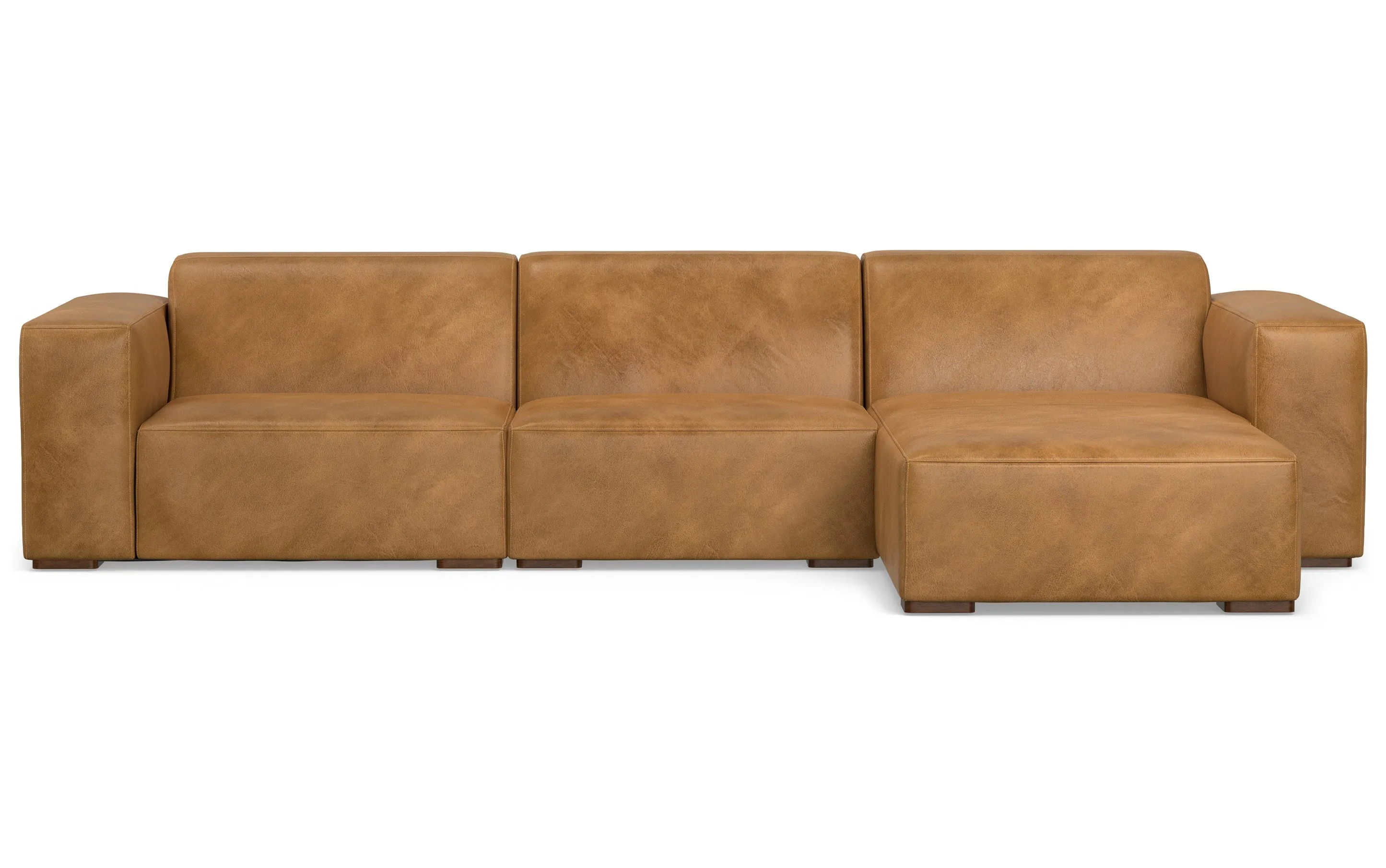 Rex 2 Seater Sofa and Right Chaise in Genuine Leather