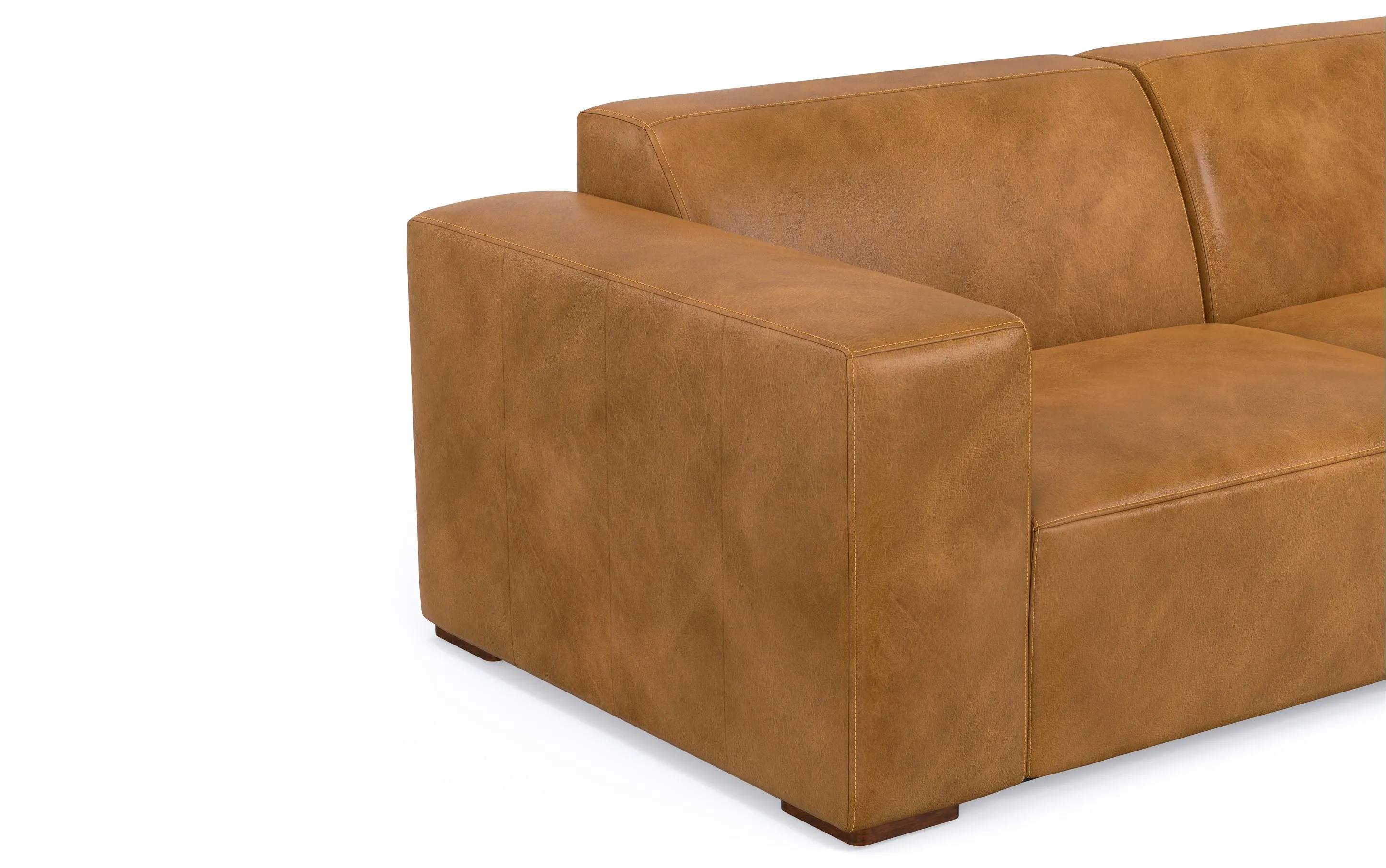Rex 2 Seater Sofa and Right Chaise in Genuine Leather