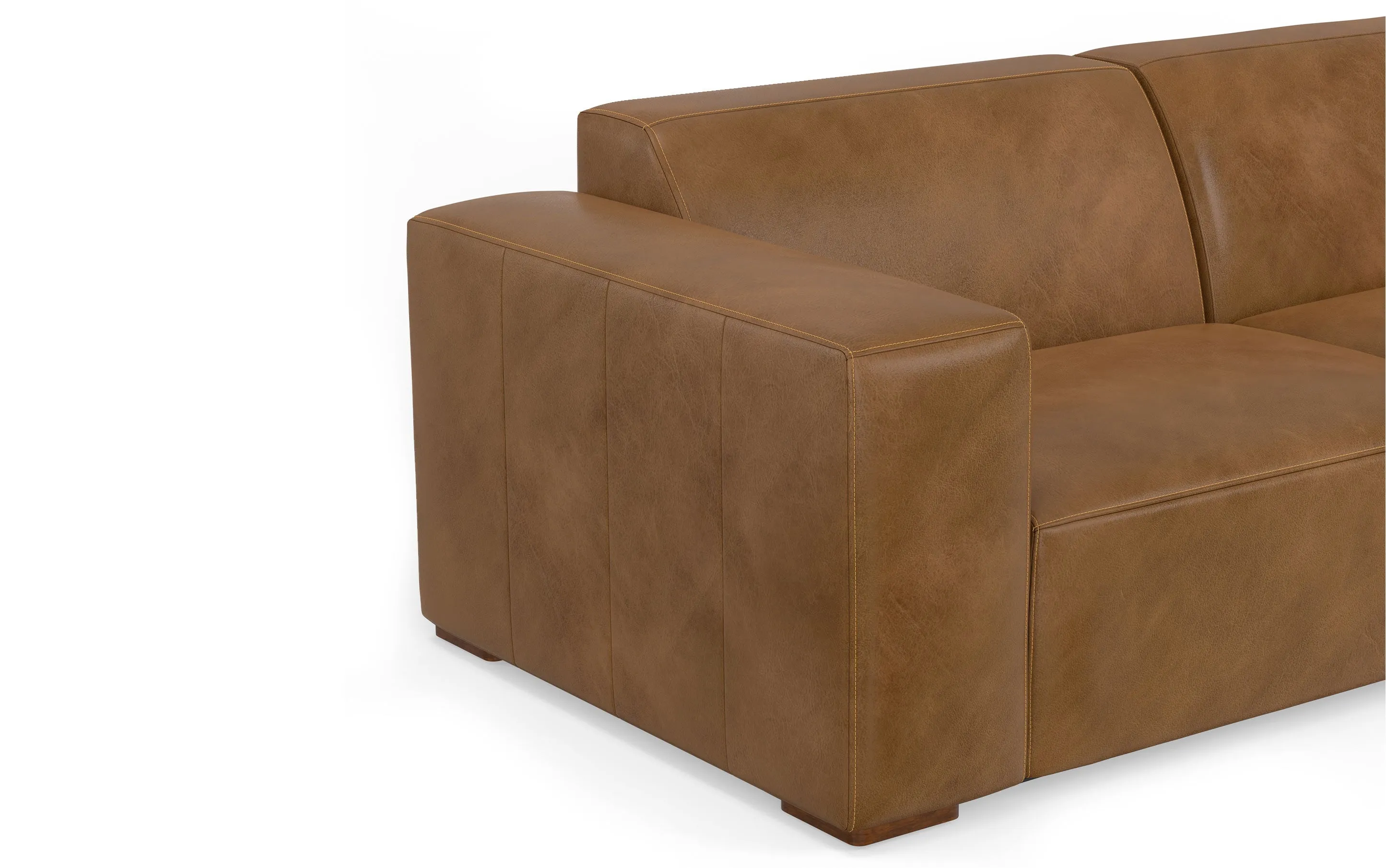 Rex 2 Seater Sofa and Right Chaise in Genuine Leather