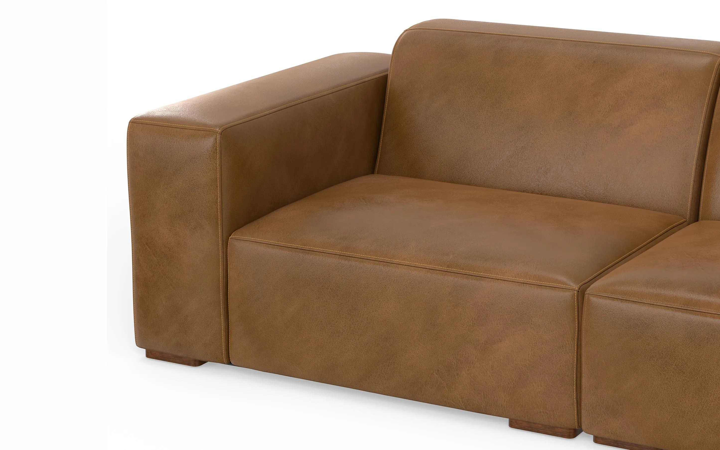 Rex 2 Seater Sofa and Right Chaise in Genuine Leather