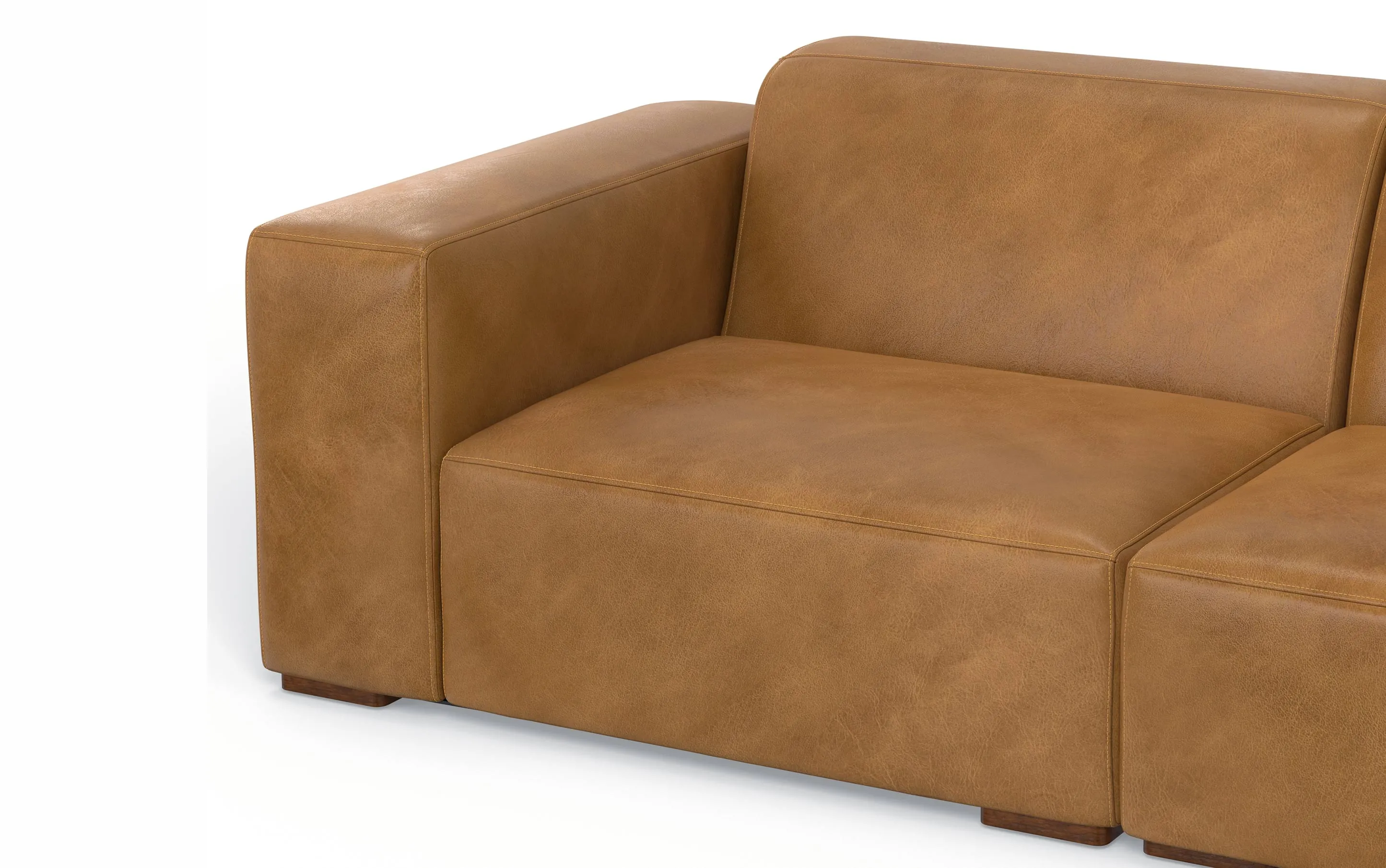 Rex 2 Seater Sofa and Right Chaise in Genuine Leather