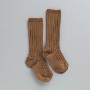 Ribbed Knee Socks, Caramel