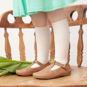 Ribbed Knee Socks, Ivory