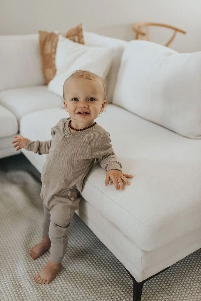RIBBED LOUNGE SUIT Rose Dust 18/24M only