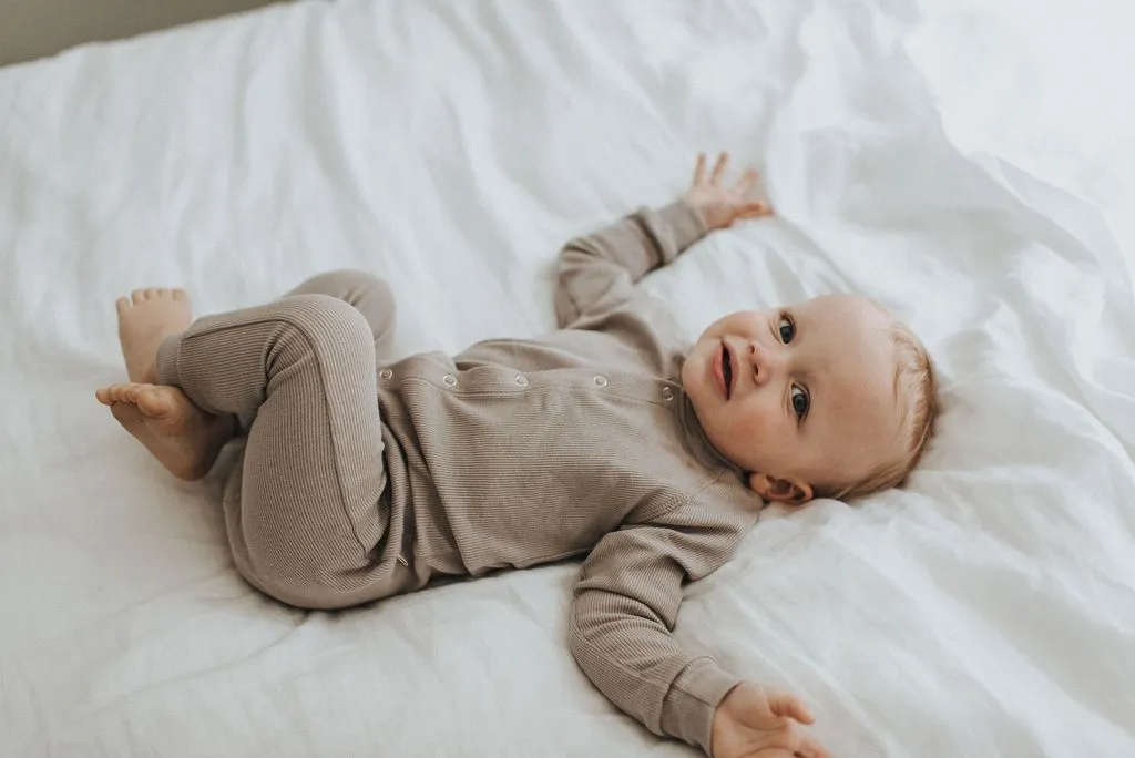RIBBED LOUNGE SUIT Rose Dust 18/24M only