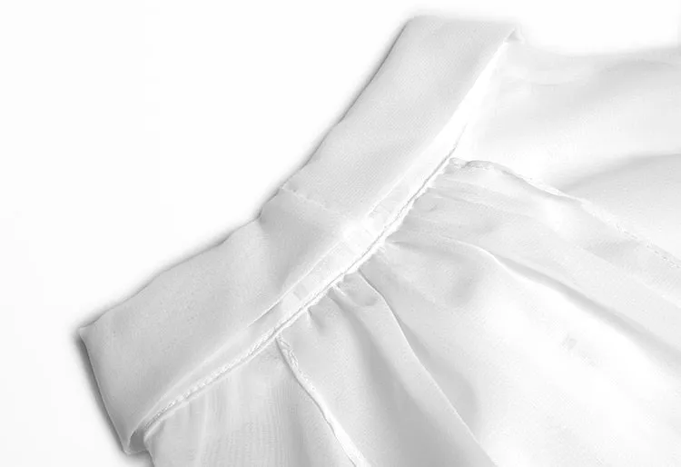 Rizo Sleeve Shirt Tops Embroidery Sequins Skirt Two-piece set