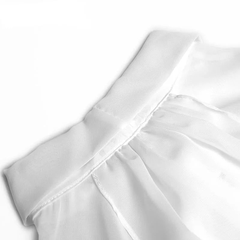 Rizo Sleeve Shirt Tops Embroidery Sequins Skirt Two-piece set