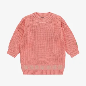 Robe de maille rose en cachemire, bébé || Pink knitted dress in cashmere, baby