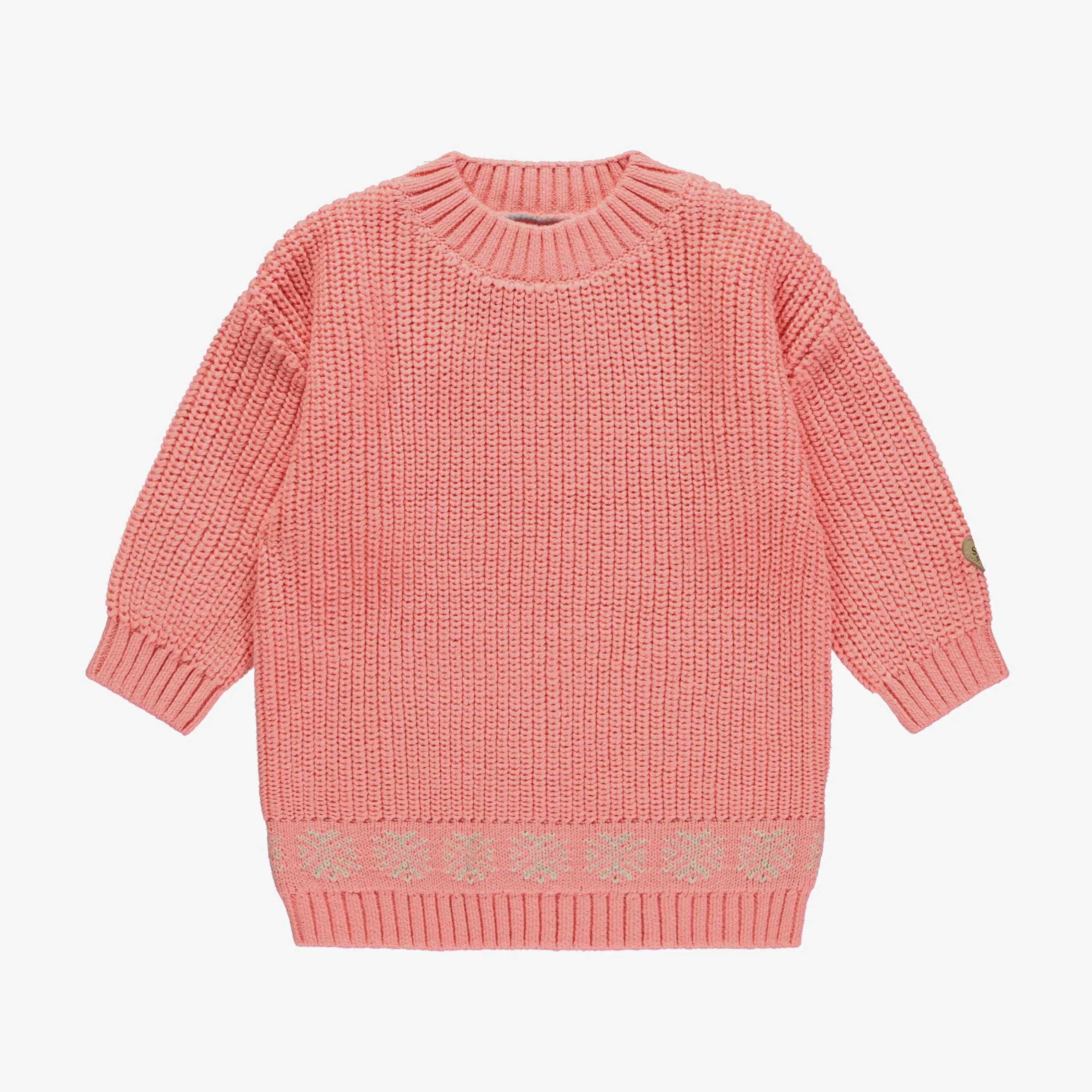 Robe de maille rose en cachemire, bébé || Pink knitted dress in cashmere, baby