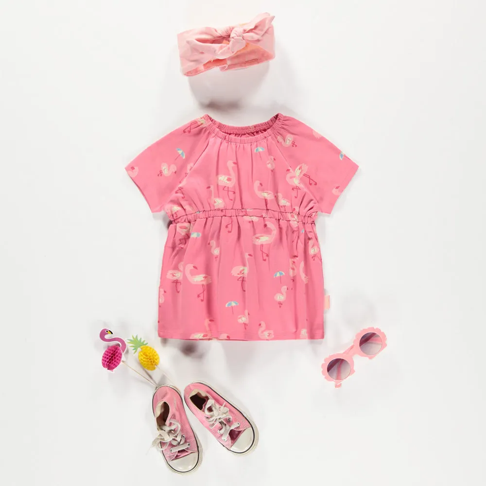 Robe rose à motifs, bébé || Pink patterned dress, baby
