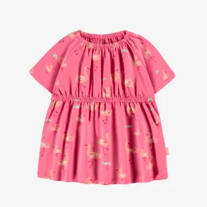 Robe rose à motifs, bébé || Pink patterned dress, baby