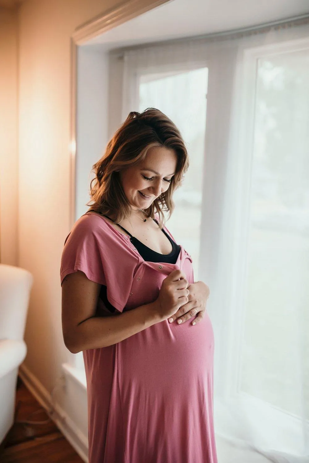 Rose Pink Labor & Delivery Gown