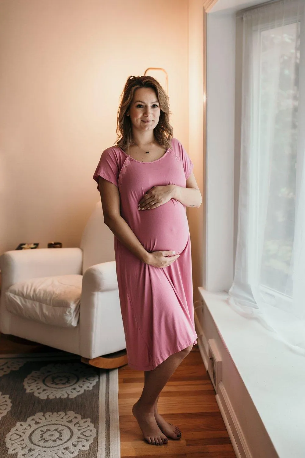 Rose Pink Labor & Delivery Gown