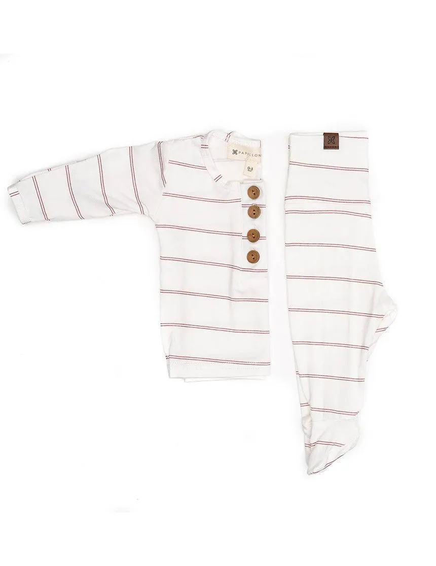 Rose Striped Everything Newborn Top & Bottom