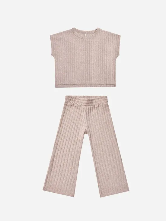 RYLEE   CRU- Cozy Rib Knit Set || Heathered Mauve