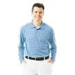 SanSoleil Mens Solcool Long Sleeve Check Button Polo - VINTAGE