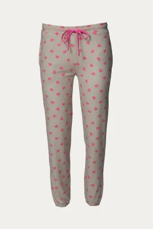 SAVANNAH HEART-PRINT SWEATPANTS