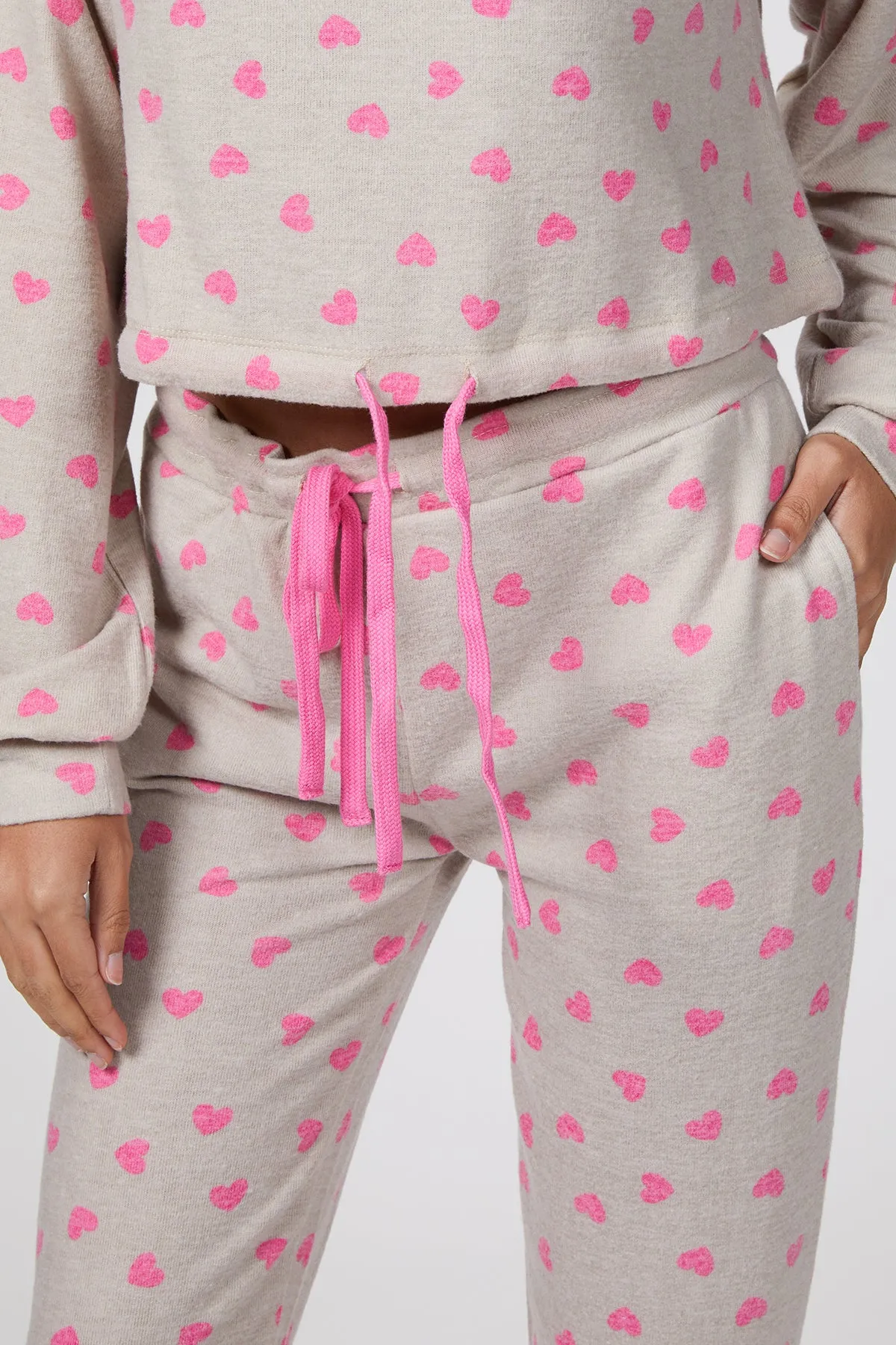 SAVANNAH HEART-PRINT SWEATPANTS