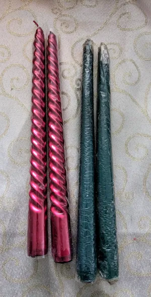 set of 4 taper candles in pack