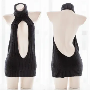 Sexy black turtleneck sweater yc23134