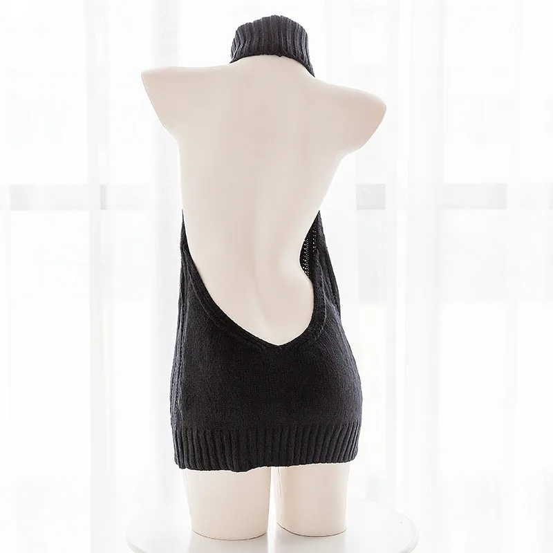 Sexy black turtleneck sweater yc23134