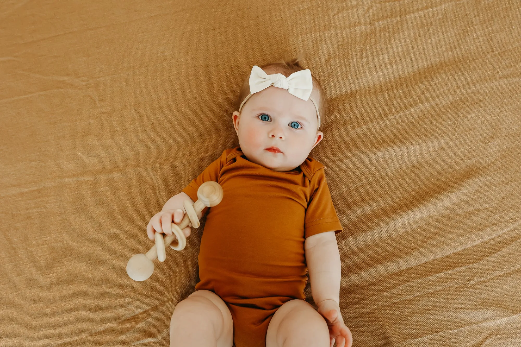 Short Sleeve Bodysuit - Camel