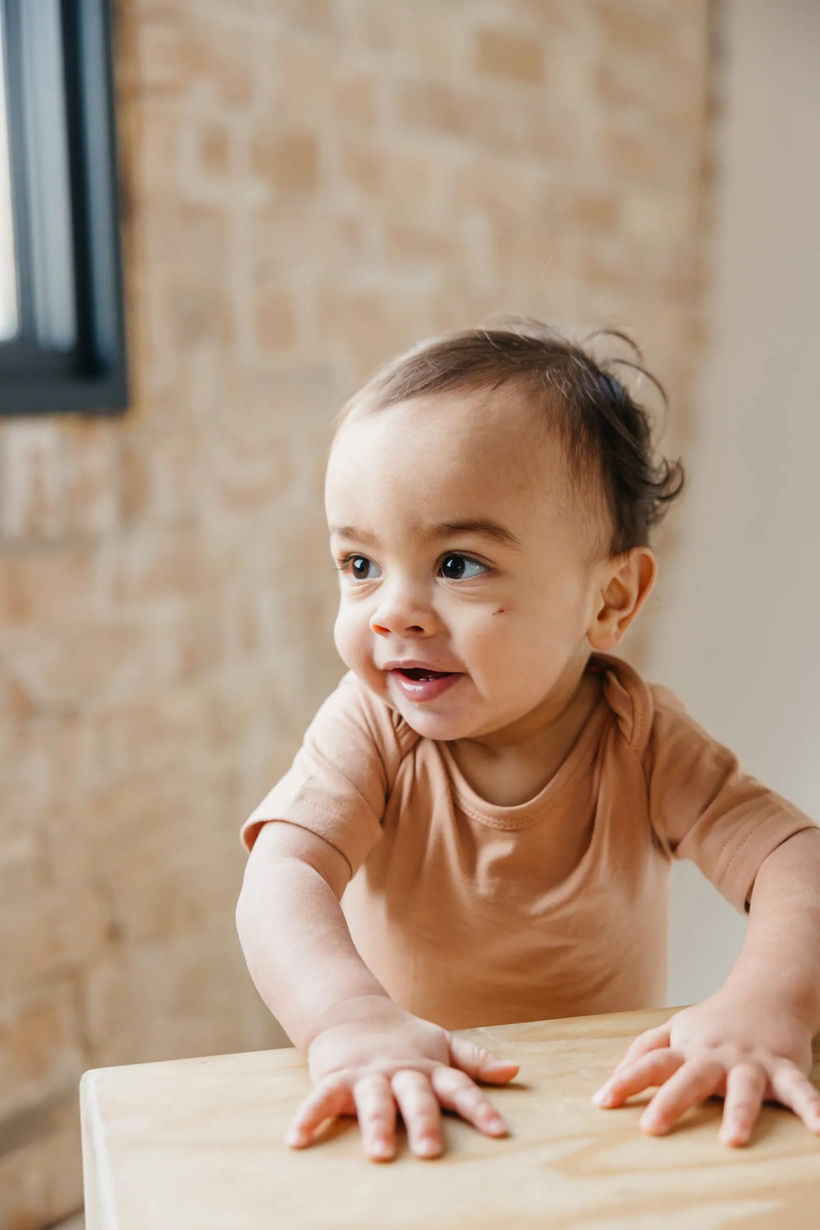 Short Sleeve Bodysuit - Pecan