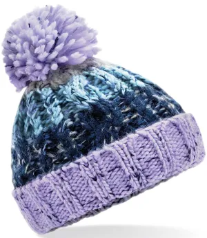 Single Pom Pom Thick Knit Hat - Lavender