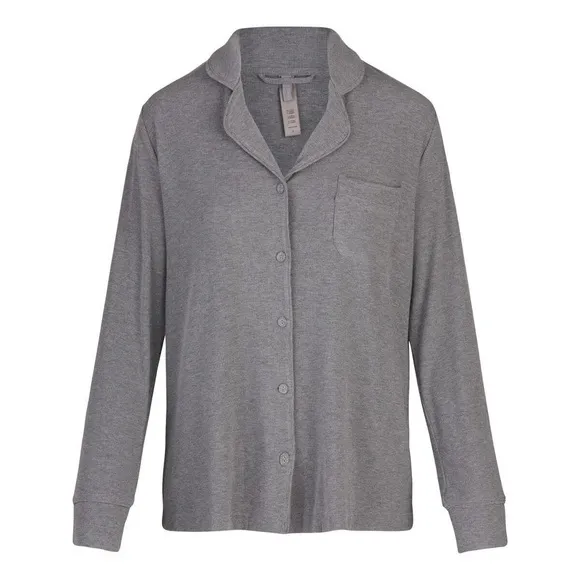 Skims Soft Lounge Heather Gray Ribbed Sleep Top Size XXS