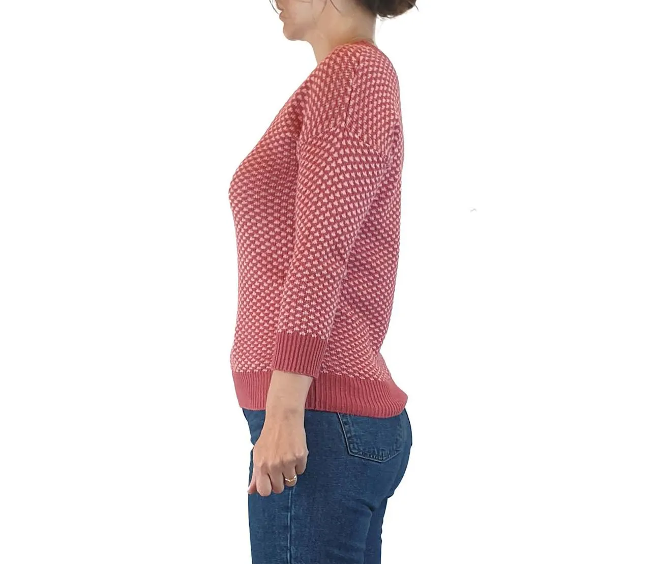 Skin & Threads pink and red knit cotton jumper size 0