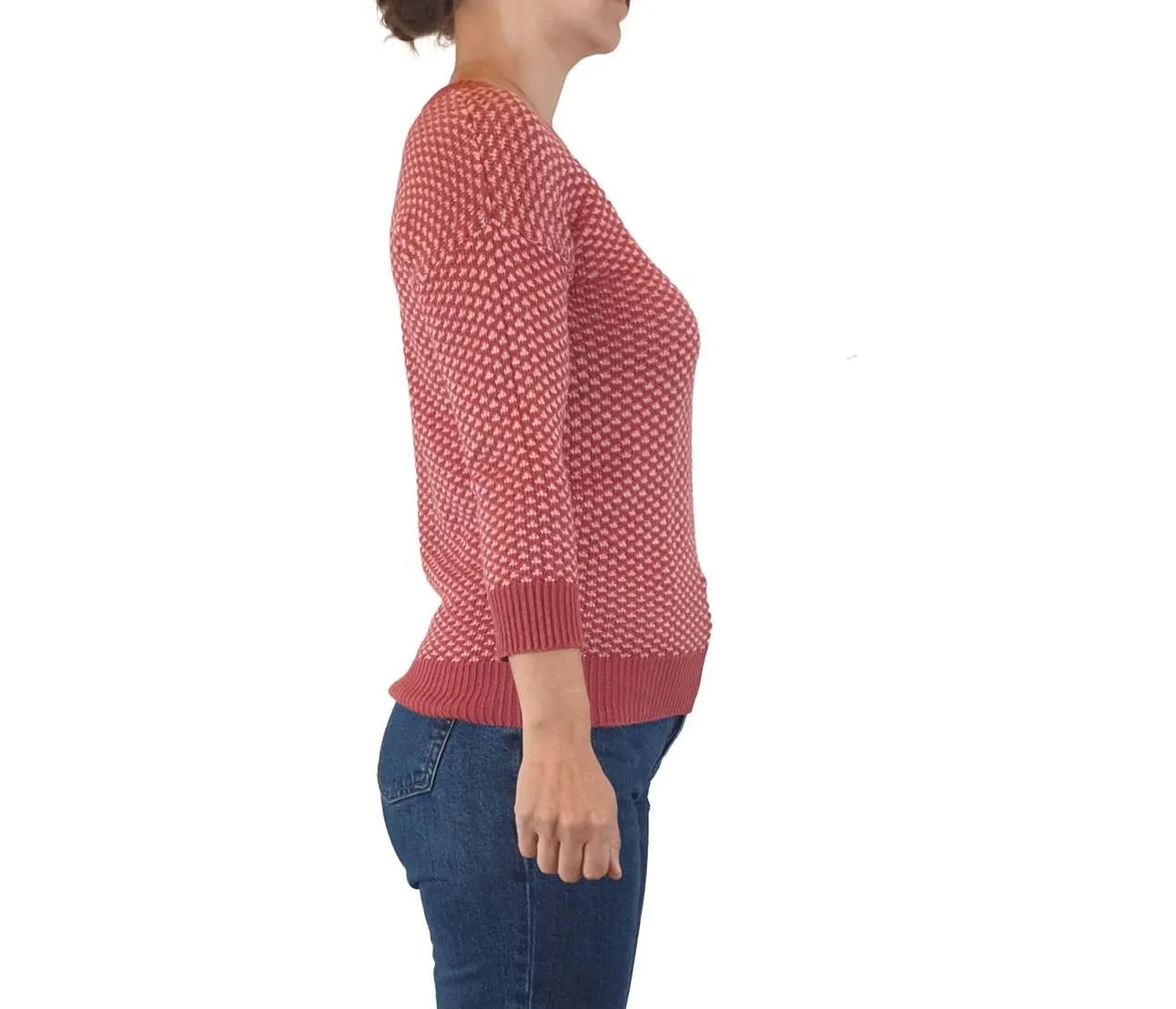 Skin & Threads pink and red knit cotton jumper size 0
