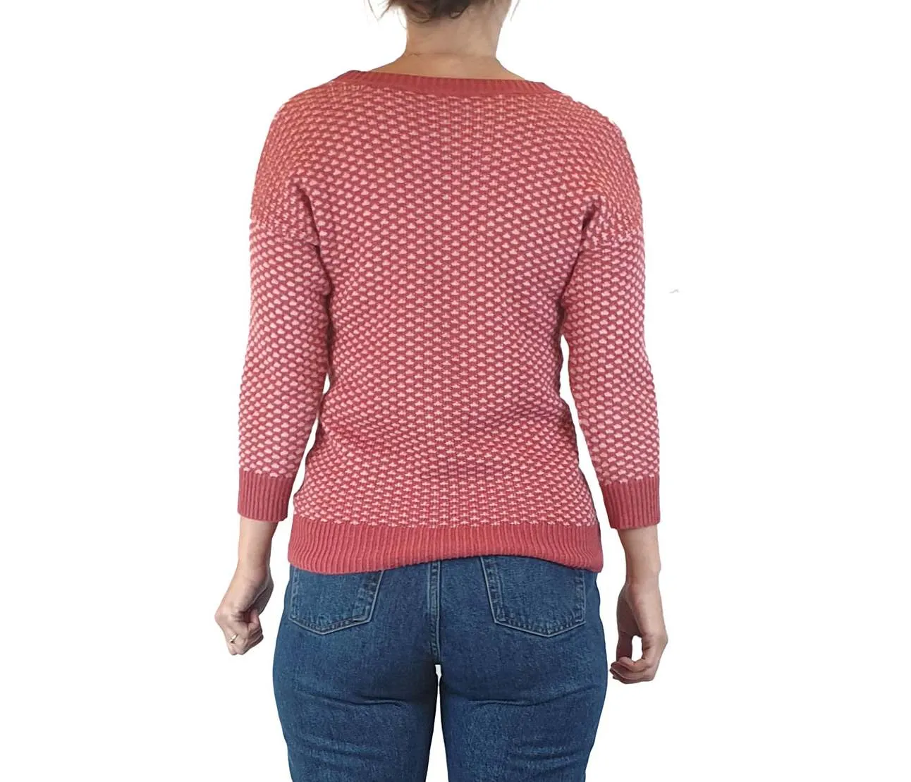 Skin & Threads pink and red knit cotton jumper size 0