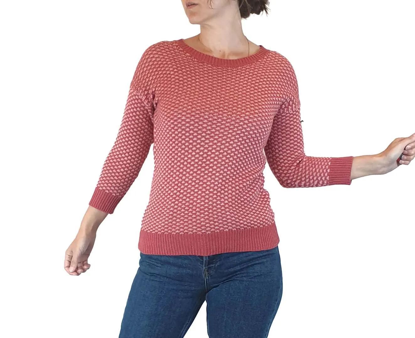 Skin & Threads pink and red knit cotton jumper size 0