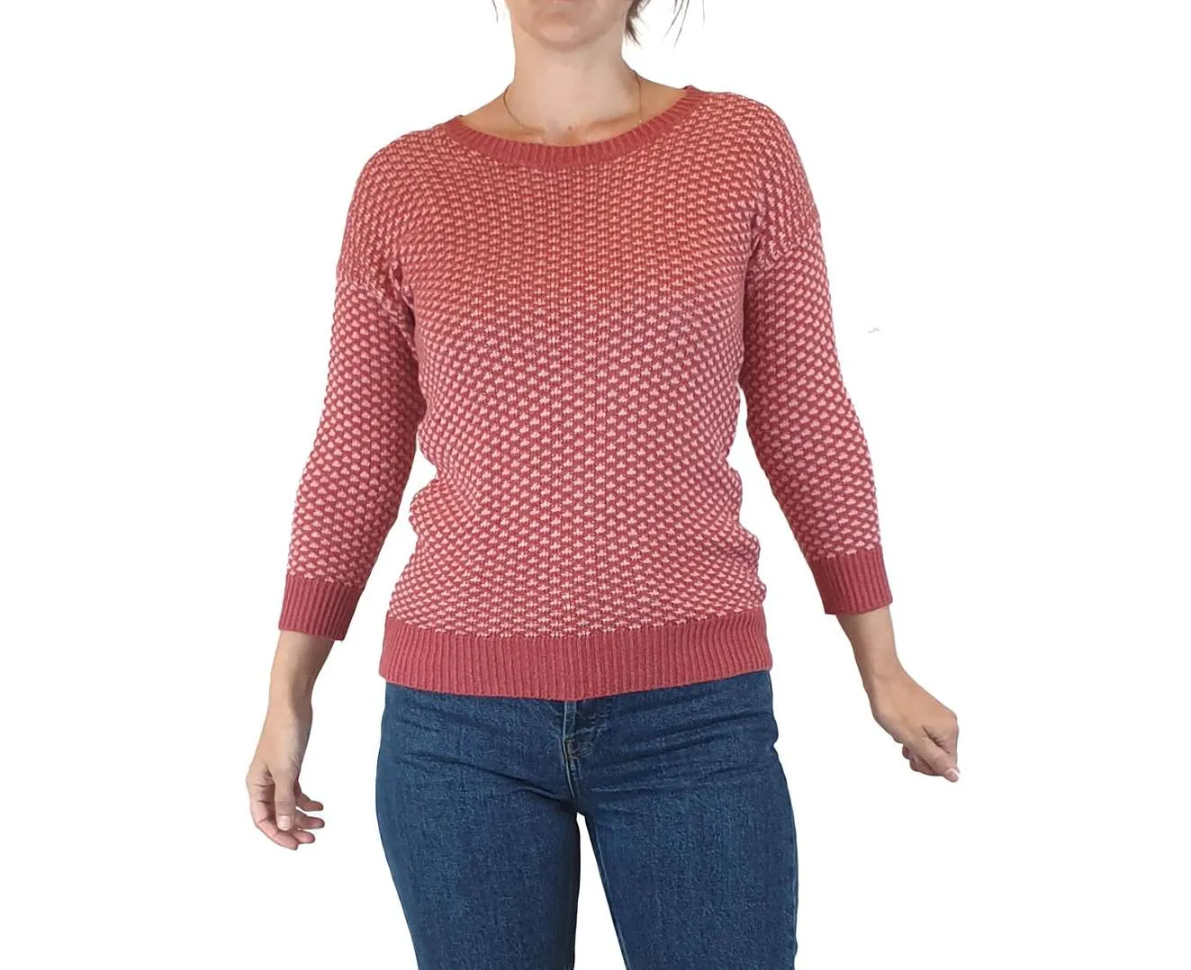 Skin & Threads pink and red knit cotton jumper size 0