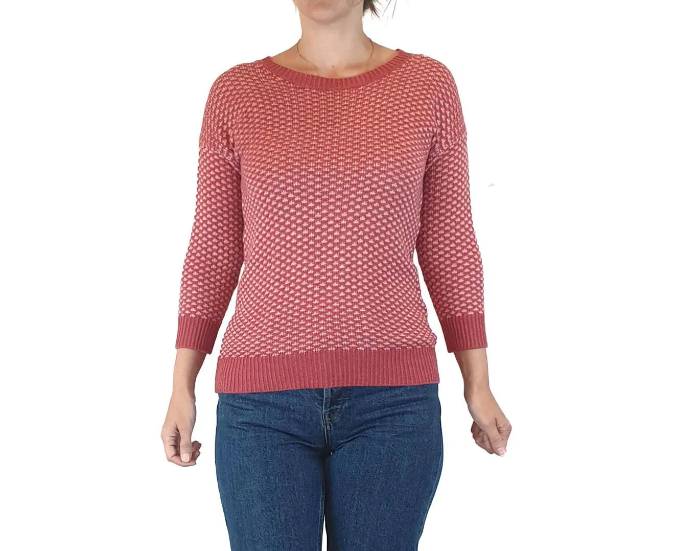 Skin & Threads pink and red knit cotton jumper size 0