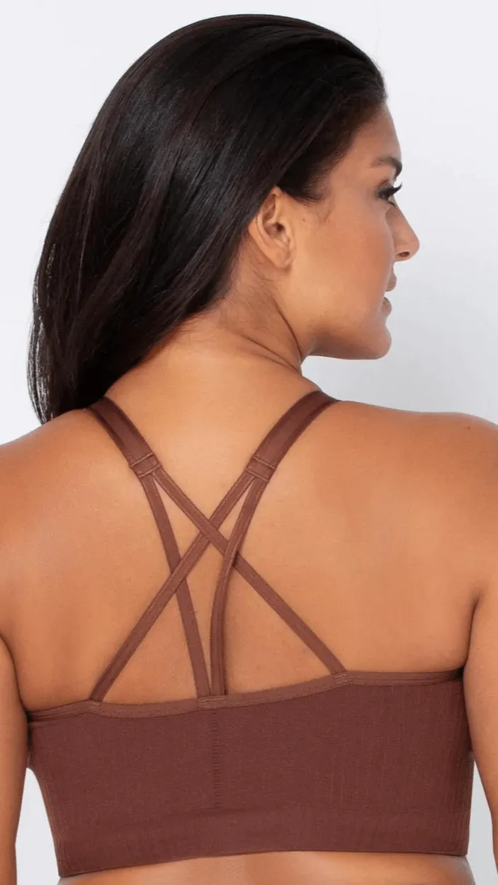 Smooth Seamless Wireless Longline Bra - Chocolate Nude
