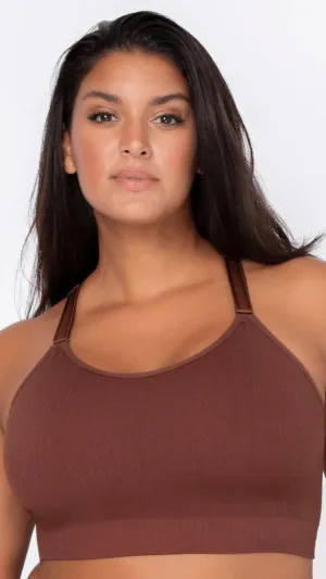 Smooth Seamless Wireless Longline Bra - Chocolate Nude