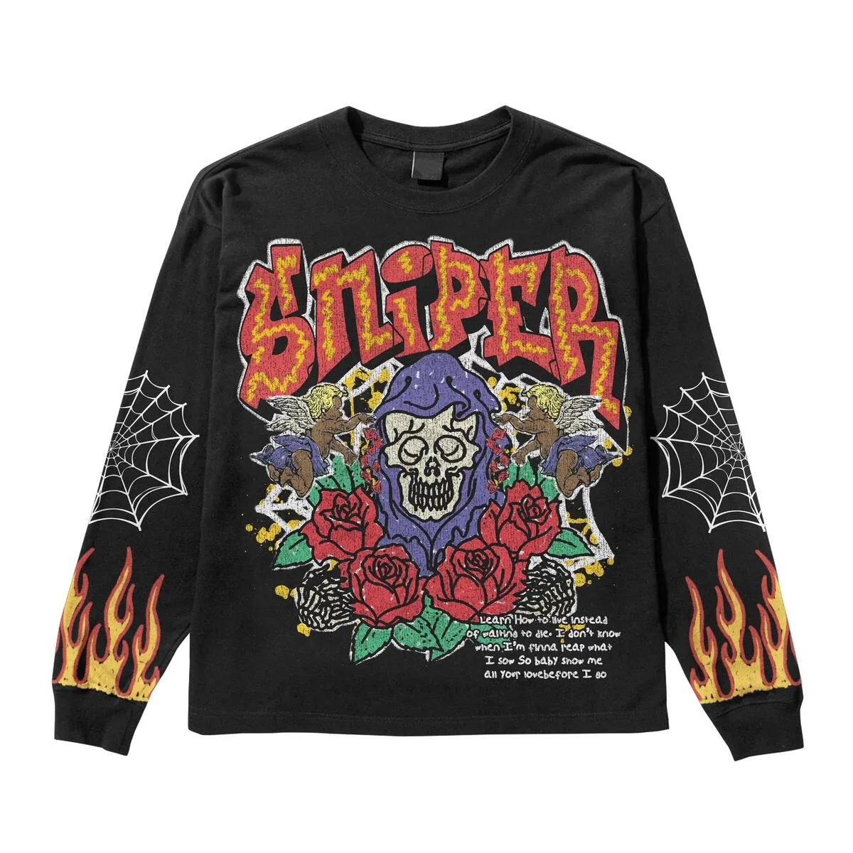 Sniper Gang Learn How To Live Black Long Sleeve