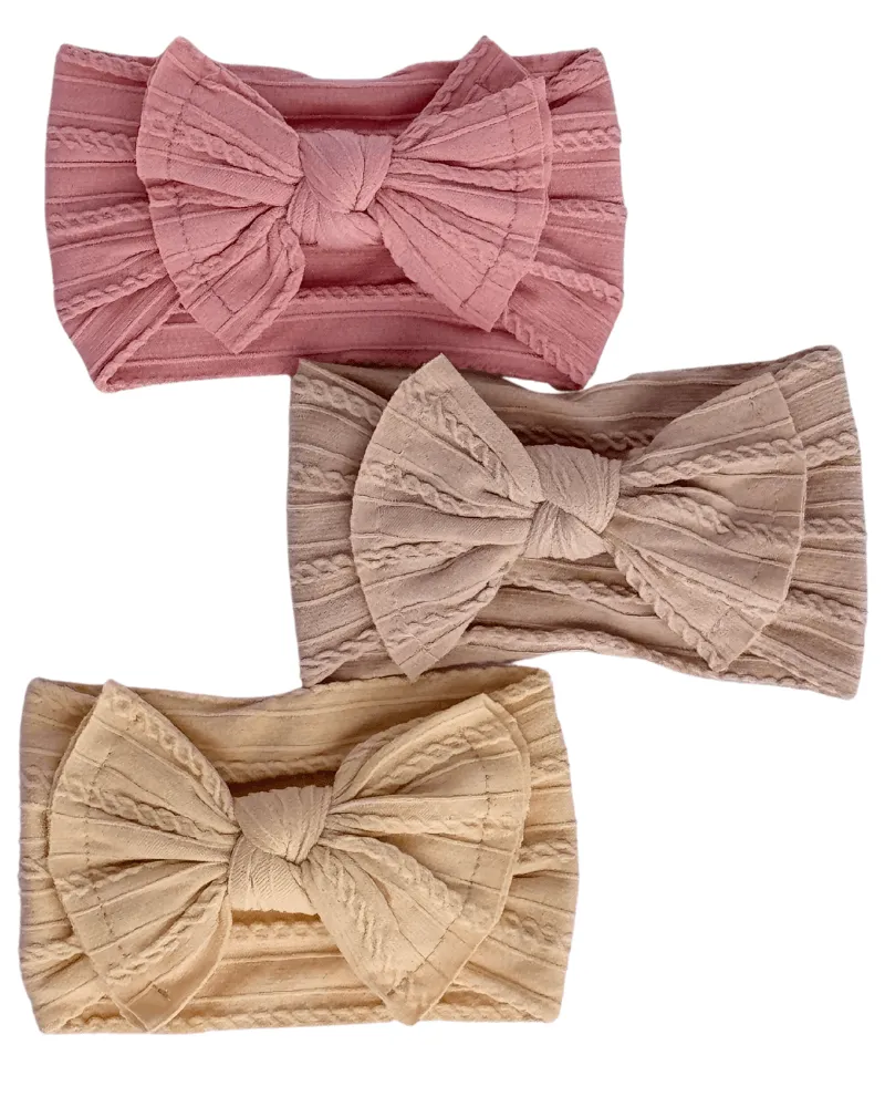 Solid Knit Nylon Headband - Dusty Pink
