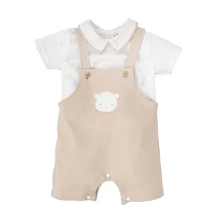 SS25 Babidu - Camel Dungaree and Shirt Set