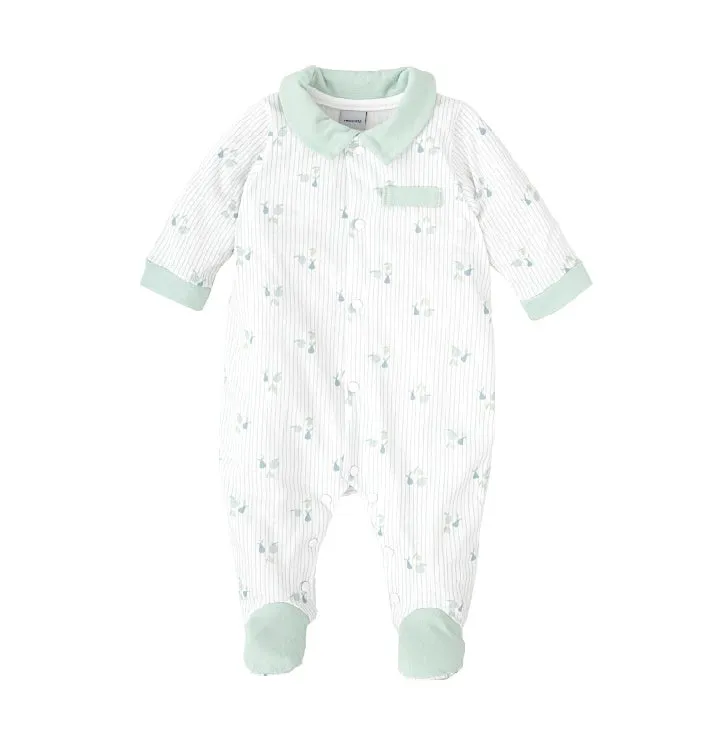 SS25 Babidu - Green Print Babygrow