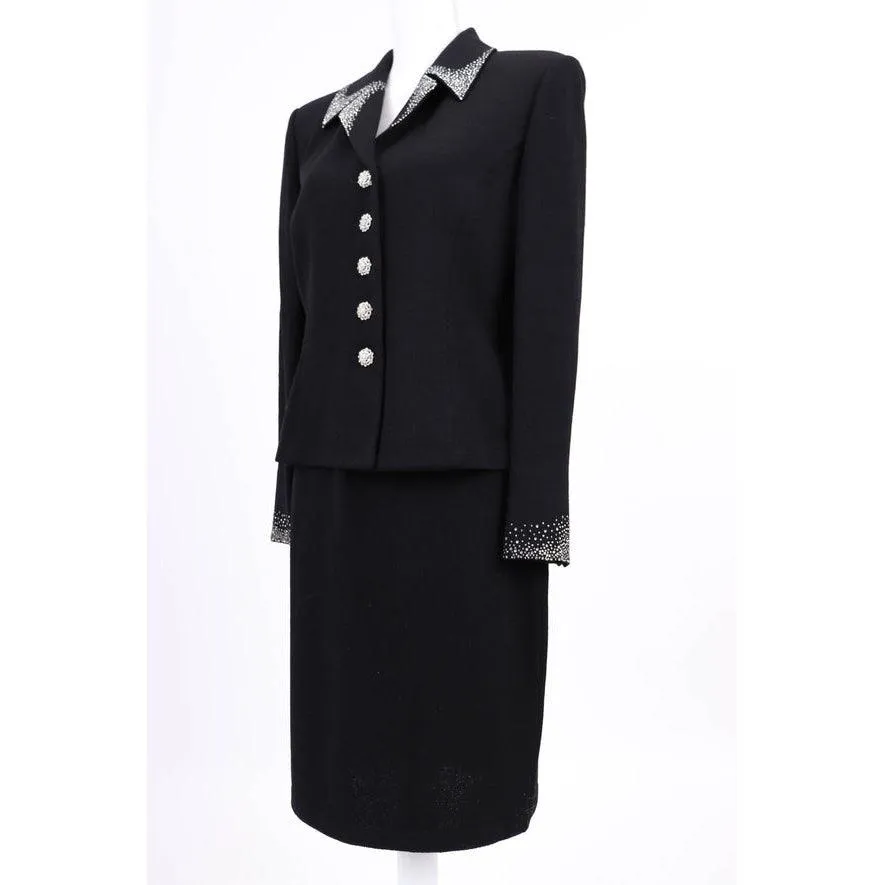 ST. JOHN 90's Evening Knit Skirt Suit | Size M
