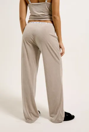STRING LOUNGE RIB VELOUR FLARE PANT