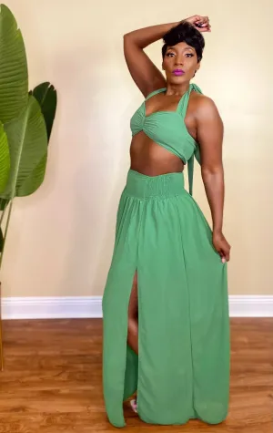 SUNSET BABE SKIRT SET (GREEN)