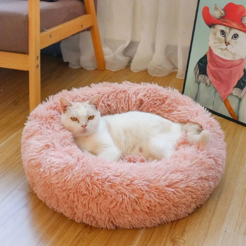Super Soft Round Plush Bed For Cats