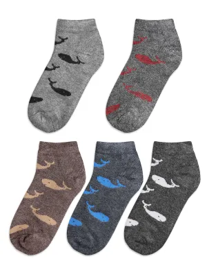 Texlon Kids Ankle Length Woolen Terry Thick Towel Spandex Winter Wear Socks Pack of 5