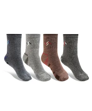 Texlon Men Ankle Length Woolen Terry Thick Towel Socks Pack of 4