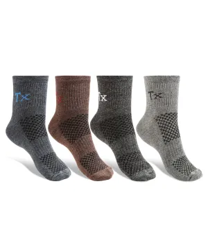 Texlon Men Ankle Length Woolen Terry Thick Towel Socks Pack of 4