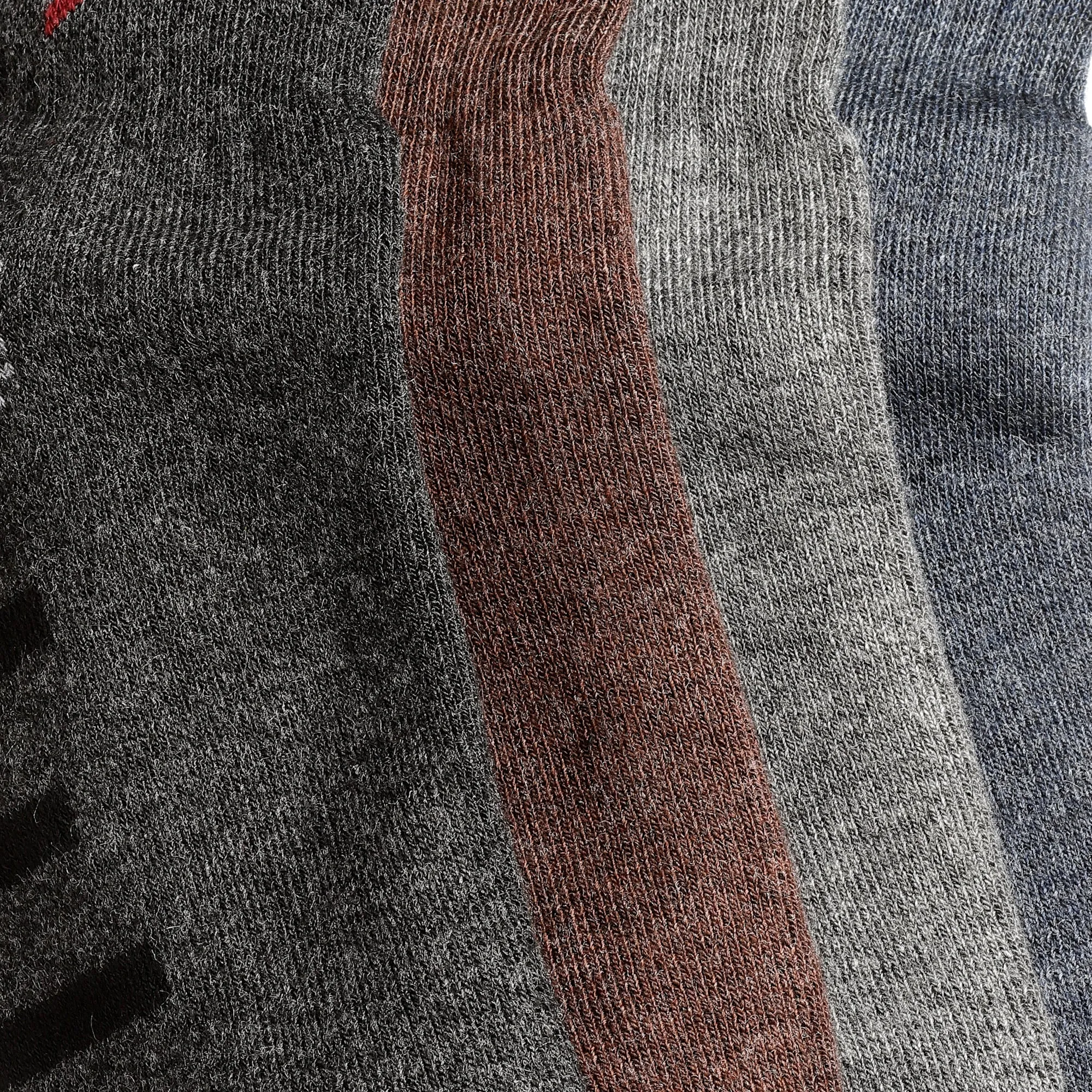 Texlon Men Ankle Length Woolen Terry Thick Towel Socks Pack of 4
